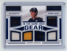 Mario Lemieux 2020-21 Leaf In The Game Used Gear Navy Blue /30 (LaBr) #ITGUG-18