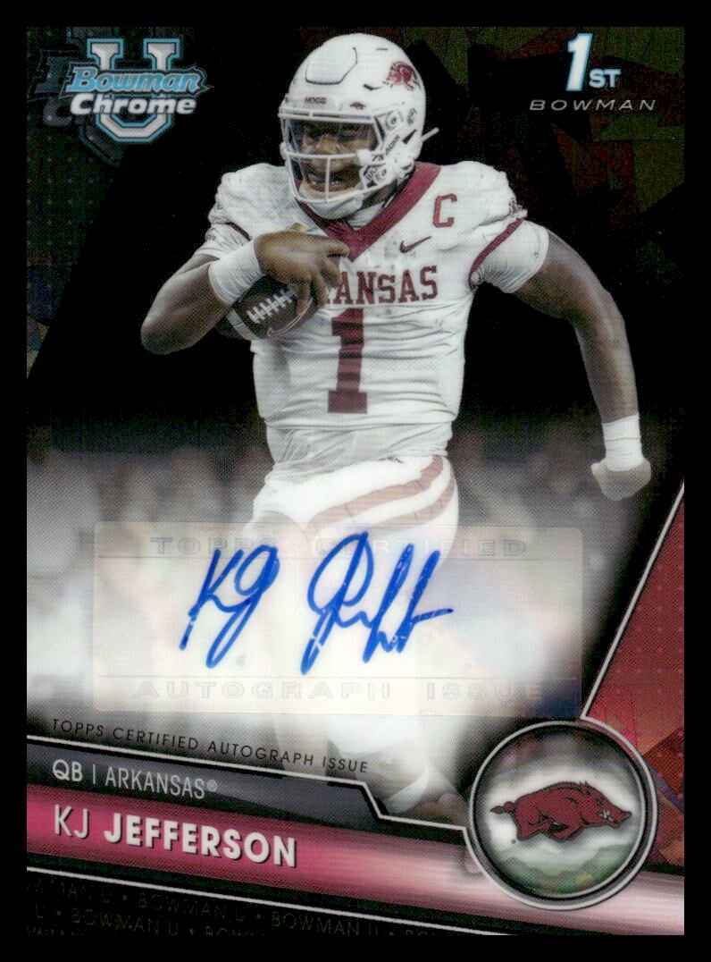 2023 Bowman Chrome U Black Sapphire KJ Jefferson Rc Auto #PA-KJJ (3/10)