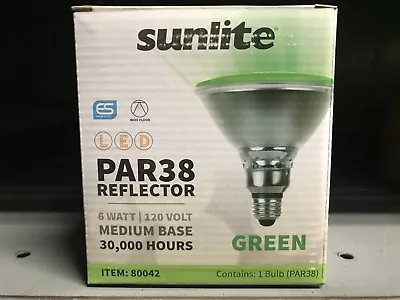 Sunlite 80042-SU PAR38 Colored Reflector, Medium Base Green Led Flood - Image 1 of 3