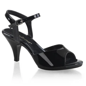 Black Basic Heels Ankle Strap Drag Queen Crossdresser Shoes Womans size 12 13 14 - Picture 1 of 5