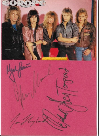 Europe - Music Band - Original Autograph (Oy-3326 + Cover
