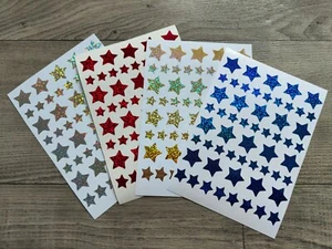 55 x Sparkly Stars Glitzer Vinyl Aufkleber Aufkleber. Handwerk / Weinglas / Sammelalbum - Bild 1 von 6