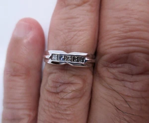 14 Karat Weißgold Diamant Hochzeitsband Diamant = 1/2 Karat F-SI1 Wert = 3.750 $ - Bild 1 von 10