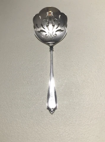 Sterling Silver vintage SSMC-Saart Brothers Slotted Serving Spoon flatwear Cover