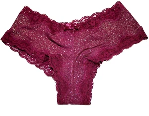 Panty descarado con ribete de encaje brillante Victoria's Secret talla XS Kir granate - Imagen 1 de 2