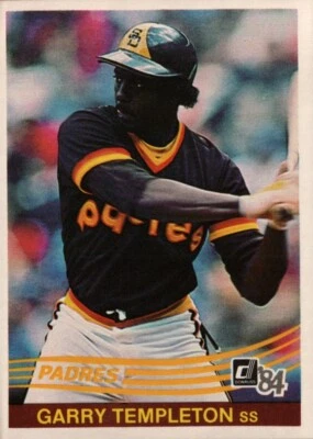 1984 Donruss Baseball #185 - Garry Templeton - San Diego Padres  84-169 - Image 1 of 2