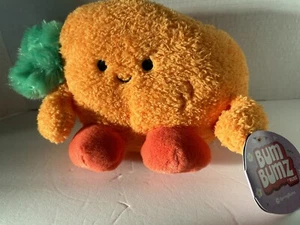 Bum Bumz Carson Carrot Plush Bean Bag by Russ 12" L x 9" H Orange Green NEW - Picture 1 of 3