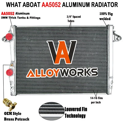 Radiador de 2 filas para Maserati Gran Turismo Quattroporte GranCabrio 2009-18 4,7 L Foto 1 de 4