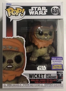 New Funk Pop Star Wars Wicket w/Slingshot Bobble-Head Figure 631 *MIB* SDCC 2023 - Picture 1 of 6