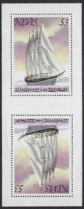 MNH Tete Beche Pair Sailing Ships from Nevis......34P-119........126 - Picture 1 of 1