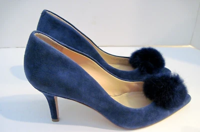 Zapatos de salón Charles By Charles David azul gamuza piel pompón punta talla 6 1/2 M Foto 1 de 4