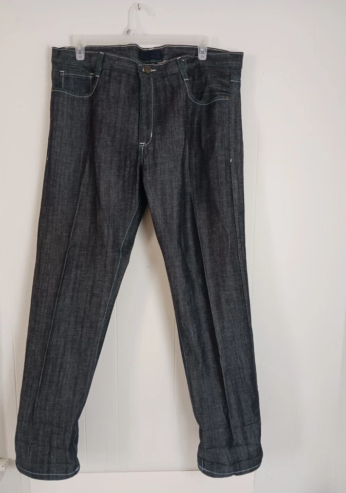 Q BY QRUEL Verde/Blanco BOLSILLO BORDADO NEGRO VAQUERO HOMBRE TALLA 38X32 Foto 1 de 4