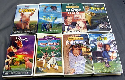 Lot of 8 Family VHS Live Action Movies - Babe - Mary Poppins - Gordy - Rascal - Image 1 of 4