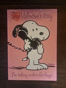 Vintage Snoopy Peanut's Cartoon Valentine's Day Cute Greeting Card w/envelope  - Picture 1 of 3