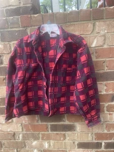 Vintage Champion 100% Cotton Flannel Shacket Cropped Jacket - Picture 1 of 7