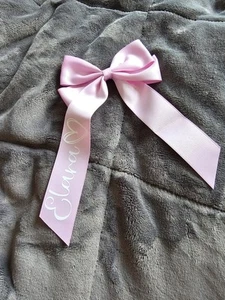 Personalised Name Hair Bow Clip Any Colour - Picture 1 of 2