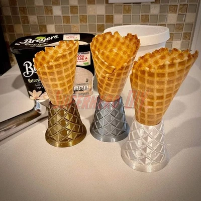 Waffle Cone Stands! Ice Cream Cone Holder Stands shaped like Waffle Cones! Perfe - Image 1 of 4