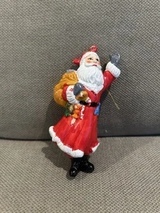 Vintage Blow Mold Hand Painted Santa Ornament - Picture 1 of 9