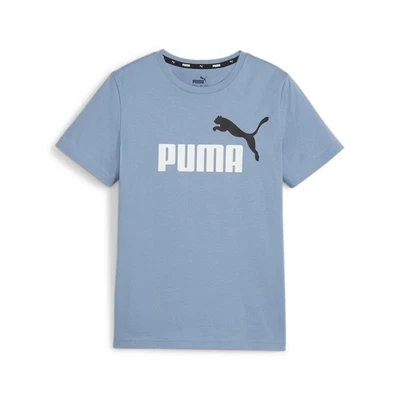 Camiseta PUMA Essentials 2 Logo Cuello Redondo Manga Corta Jóvenes Niños Azul Informal Top Foto 1 de 2