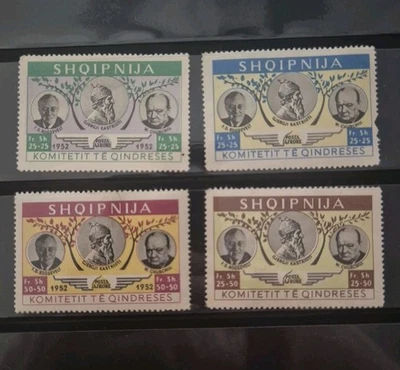 Марки Албании 1949/52 с изображением Рузвельта и Черчилля как новые - Изображение 1 из 2