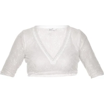 Marjo Trachten Dirndlbluse Ciara-Vida creme Spitzenbluse Dirndl Spitze ecru weiß - Bild 1 von 3