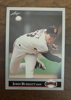 1992 Leaf #179 JOHN BURKETT San Francisco Giants Baseball Card - Image 1 of 2