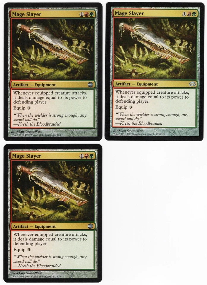 Mage Slayer x3 3x 2009 Alara Reborn Multi-Color Uncommon Artifact MTG NM AZ2 - Image 1 of 2