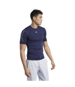 Reebok Mens United By Fitness Compression Basic T-Shirt, Blue, Medium - Picture 1 of 2
