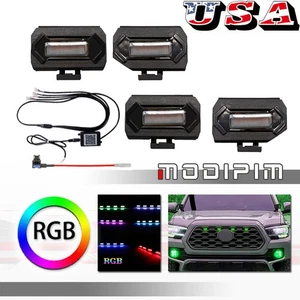4pcs Raptor Smoke 16-Colors RGB Grille Light LED DRL For Toyota Tacoma TRD 20-23 - Picture 1 of 12