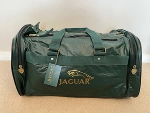 Vintage Jaguar Sports Holdall Bag Racing Green Gold Logo Duffle Sports Gym - Picture 1 of 24