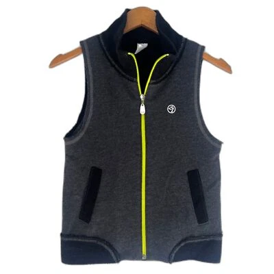 Chaleco ajustado Zumba Wear nuevo con etiquetas gris oscuro negro Amor sin mangas cremallera completa talla pequeña Foto 1 de 4