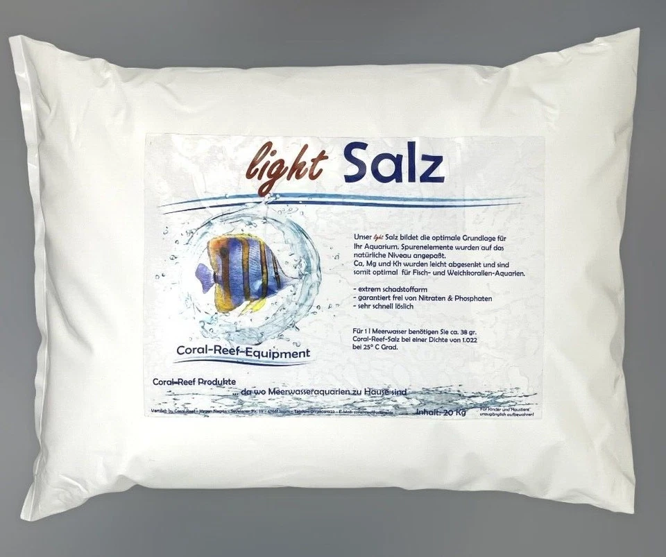 MEERSALZ Coral Reef light 20kg Beutel + 2kg GRATIS - Salz Meerwasser Aquarium Sparpreis
