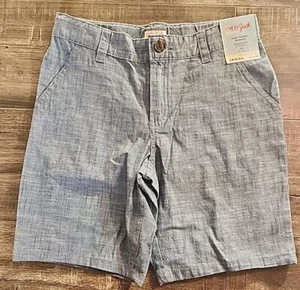 Boys Cat And Jack Blue Chambray Adjustable Flat Front Chino Shorts Size 4 - Picture 1 of 2