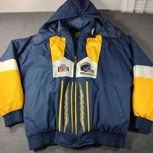 De Colección RARA San Diego Chargers NFL Deportes Jugador Profesional Chaqueta Capucha Reversible Puffer - Imagen 1 de 24