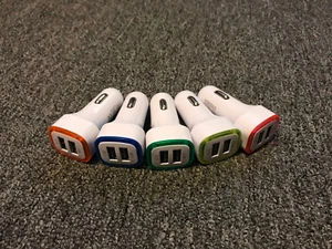 Neu Ultrakompaktes Dual USB Auto Ladegerät 2,1 Amp & 1 Amp verschiedene LED Farben - Bild 1 von 22