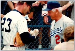 Tommy Lasorda & Don Mattingly Autographed Baseball Photo Yankees Dodgers - Picture 1 of 2