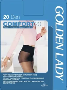 Golden Lady Black Tights 20D Sheer Italian Nero Work Office 4 Large COMFORT 20 - Picture 1 of 1