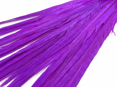 50 Feathers 18-22" Purple Long Ringneck Pheasant Tail Wholesale Halloween Dyed - Image 1 of 3