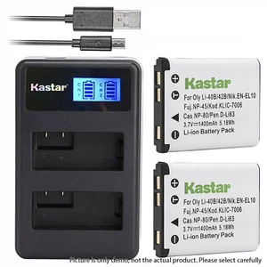 LCD2 Charger Combo For Olympus Li-42B Stylus 850SW 1040 1050SW 1200 5010 7000 - Picture 1 of 6