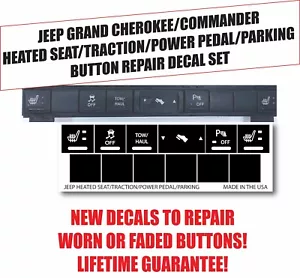 Juego de pegatinas de reparación de botones de tracción de asiento térmico para Jeep Cherokee Commander - Imagen 1 de 1