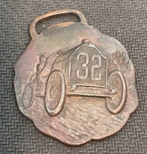 Vintage, MOTORMART GARAGE, BOSTON, MASS., Watch-Keychain Fob (Antique Race Car) - Picture 1 of 2