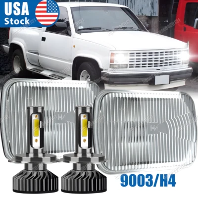 Pair for 1988-1999 Chevy C1500 C2500 C3500 K1500 K2500 K3500 7x6" LED Headlights - Image 1 of 4