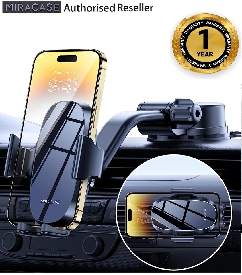 Car Phone Holder 360° Rotation Mount Vent Grip/Dash Lock For iPhone Samsung - image 1 of 4