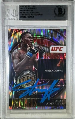 Israel Adesanya autographed 2022 Panini card #9 UFC BAS Encapsulated - Image 1 of 3