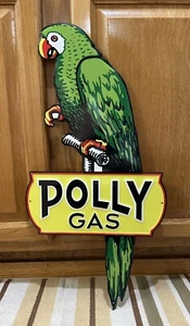 Polly Gas Metal Sign Parrot Oil Garage Parts Tools Vintage Style Wall Decor - Picture 1 of 3