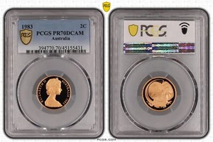 Australia 1983  2c Proof Coin PCGS PR70DCAM  Eq Top Pop #5431 - Picture 1 of 1