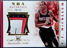 C.J. MCCOLLUM 2013-14 NATIONAL TREASURES NBA MATERIALS GOLD #30 20/25 RC ROOKIE