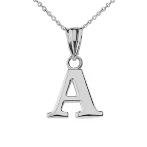 925 Sterling Silver Mini Small Initial Letter A Pendant Necklace 16" 18" 20" 22" - Picture 1 of 10