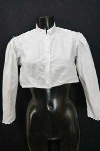 Gr.36 Dirndlbluse weiß Bluse für Dirndl Leico Baumwolle mit Spitze B10854 - Bild 1 von 4
