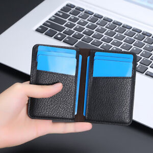 Mens Slim Bifold Wallet Leather Card Wallet Mini Card Holders Small Clutch Gifts